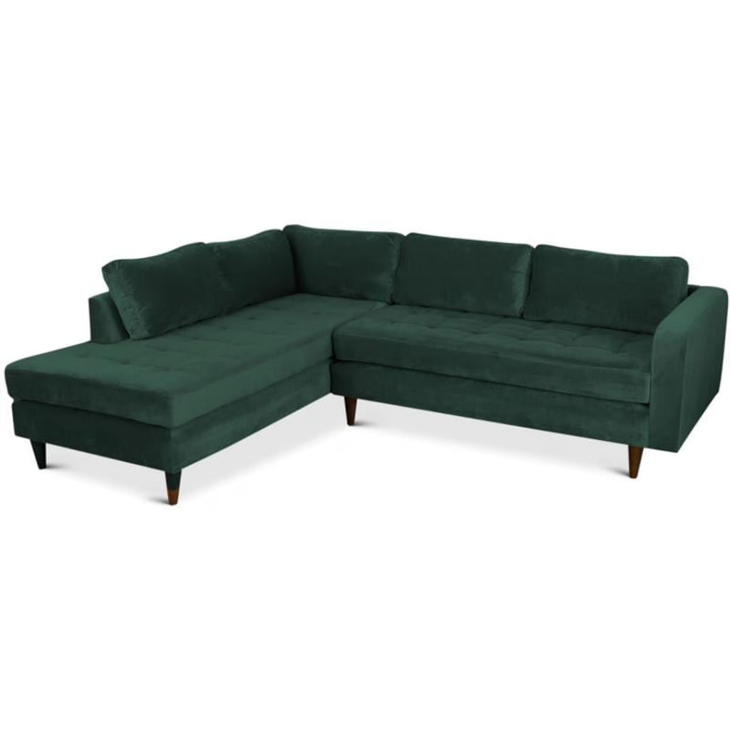 Green Velvet Corner Sectional Sofa U493661