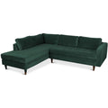 Green Velvet Corner Sectional Sofa U493661