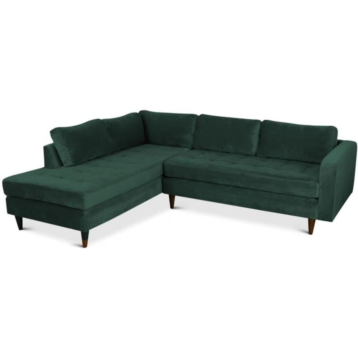 Green Velvet Corner Sectional Sofa U493661