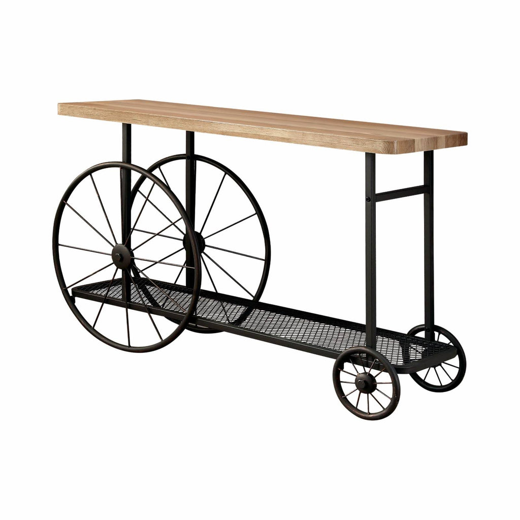 Industrial Style Caster Wheel Sofa Table N9537