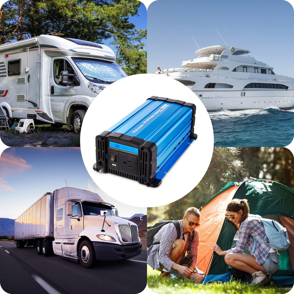 1000 watt Pure Sine Wave Power Inverter 12V to 110V DC to AC with Remote Controller G841