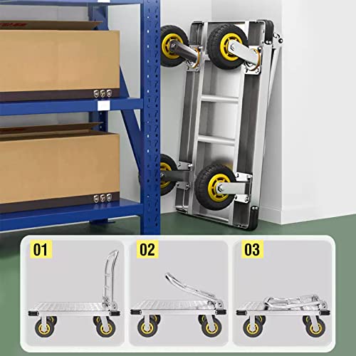 Portable Folding Flatbed Cart with 5'' Wheels V6954