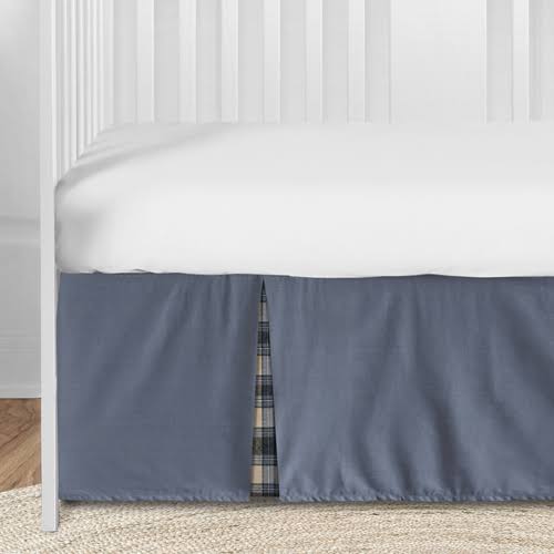 Blue and Tan 5 Piece Crib Bedding Set O8636
