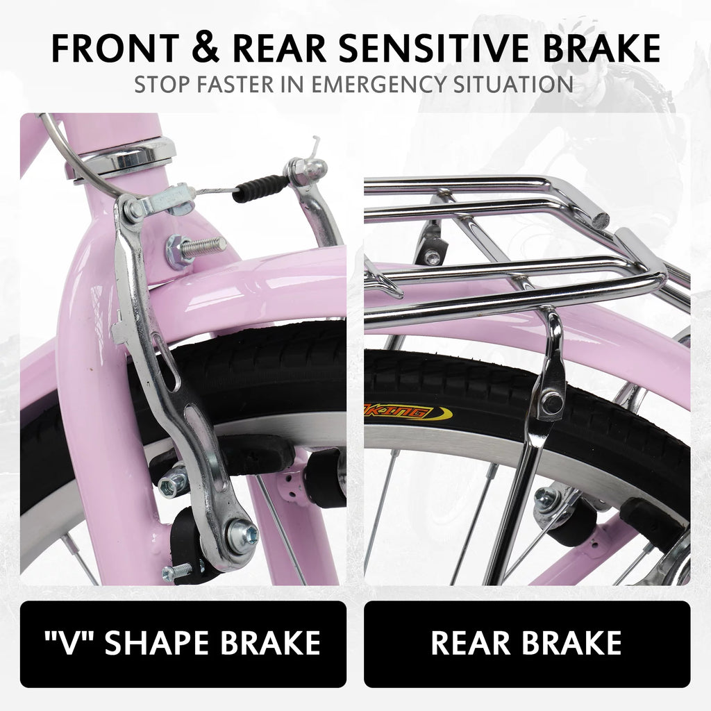 Pink 26in 7 Speed City Bike T900