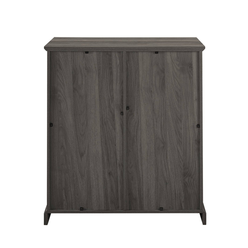 Gray Sliding Window Pane Door Bar Cabinet L983795