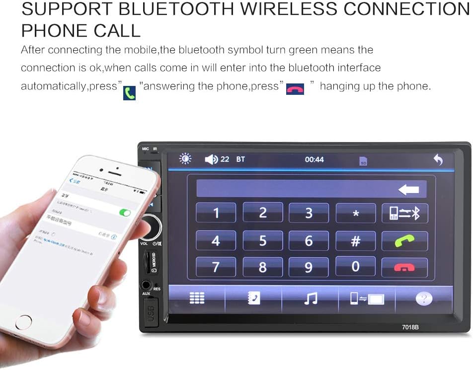 Double Din Car Stereo with Bluetooth & Rear-View Camera Z8261