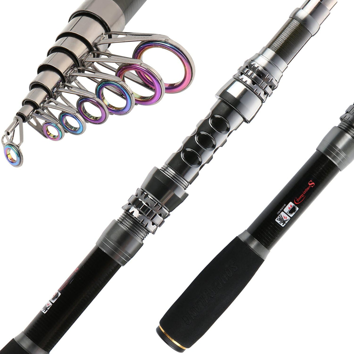 Telescopic Fishing Rod Combos with Spinning Reels and Carrier Bag G3497