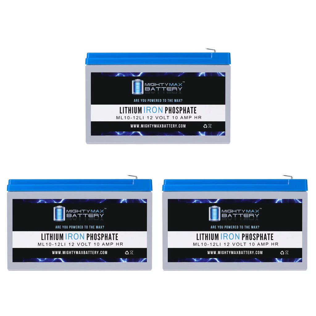 12V 10AH Lithium Replacement Battery 3 Pack Q81477