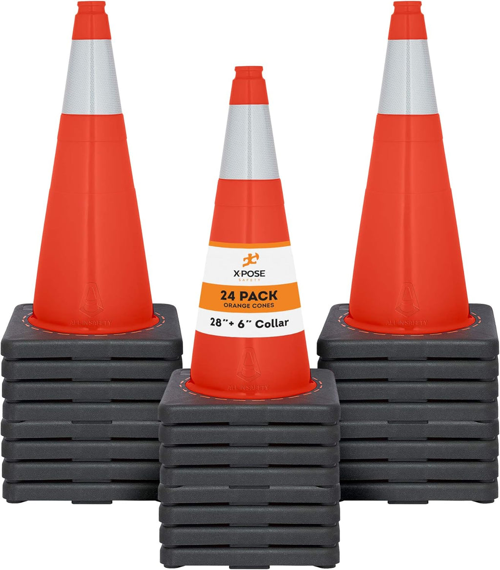 Orange PVC Plastic Traffic Cones with 6 Collar B623998