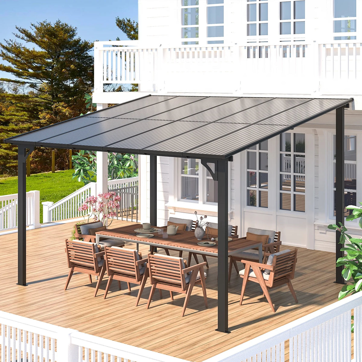 10' x 12' Gray Hardtop Aluminum Gazebo Q14310