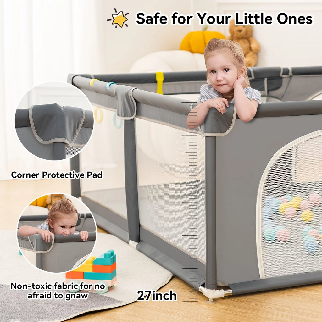 63x63'' Gray Baby Playpen T973