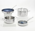 6-Pc Tri-Ply Hammered Stainless Steel Cookware Set P851026