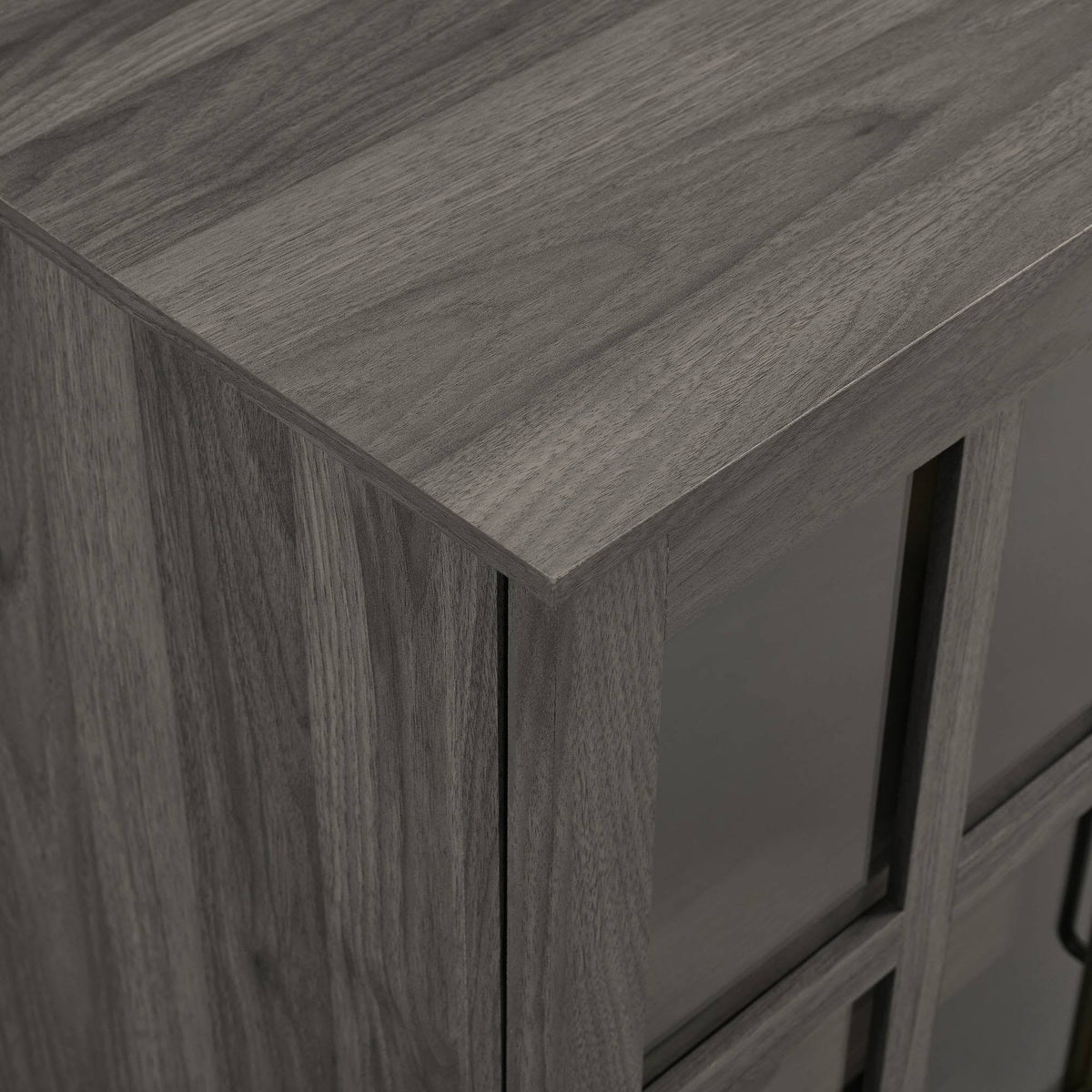 Gray Sliding Window Pane Door Bar Cabinet L983795