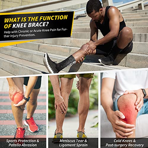 2 Pack Knee Compression Sleeves with Side Stabilizers & Patella Gel Pad N6082