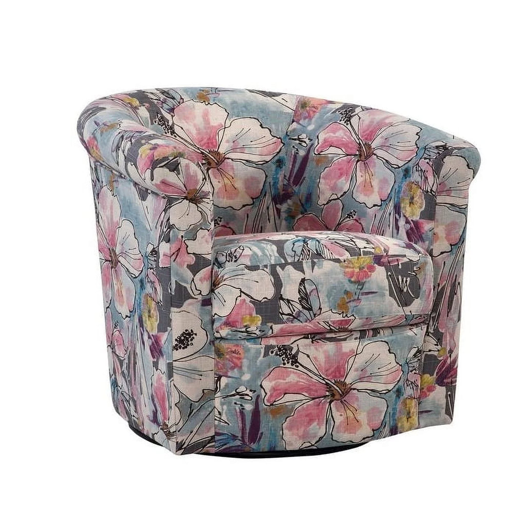 Floral Polyester Swivel Tub Chair J799