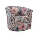 Floral Polyester Swivel Tub Chair J799
