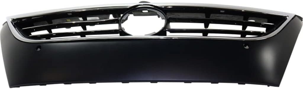 Primed Black Plastic Grille Assembly with Chrome Molding and Distance Sensor Hole X947