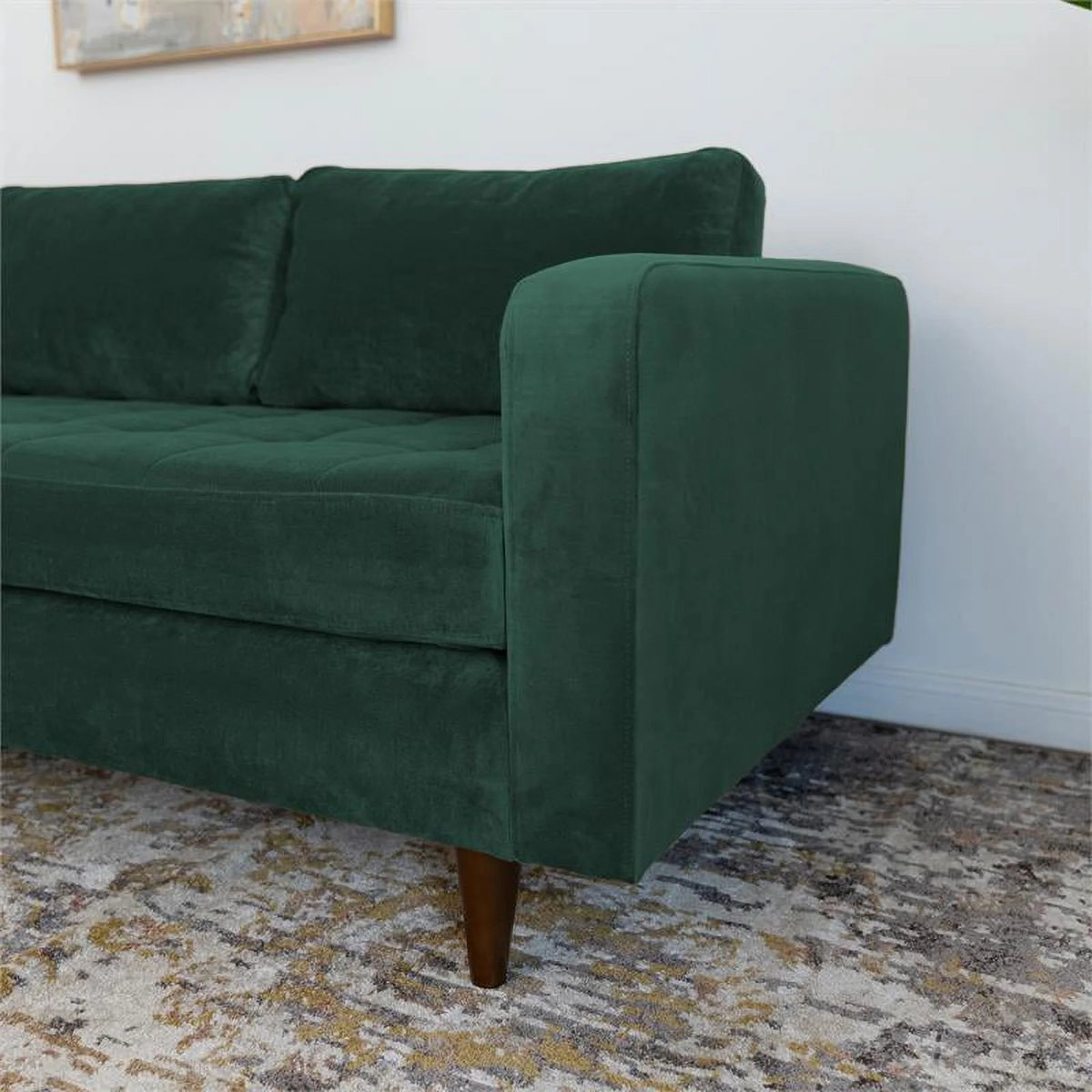 Green Velvet Corner Sectional Sofa U493661