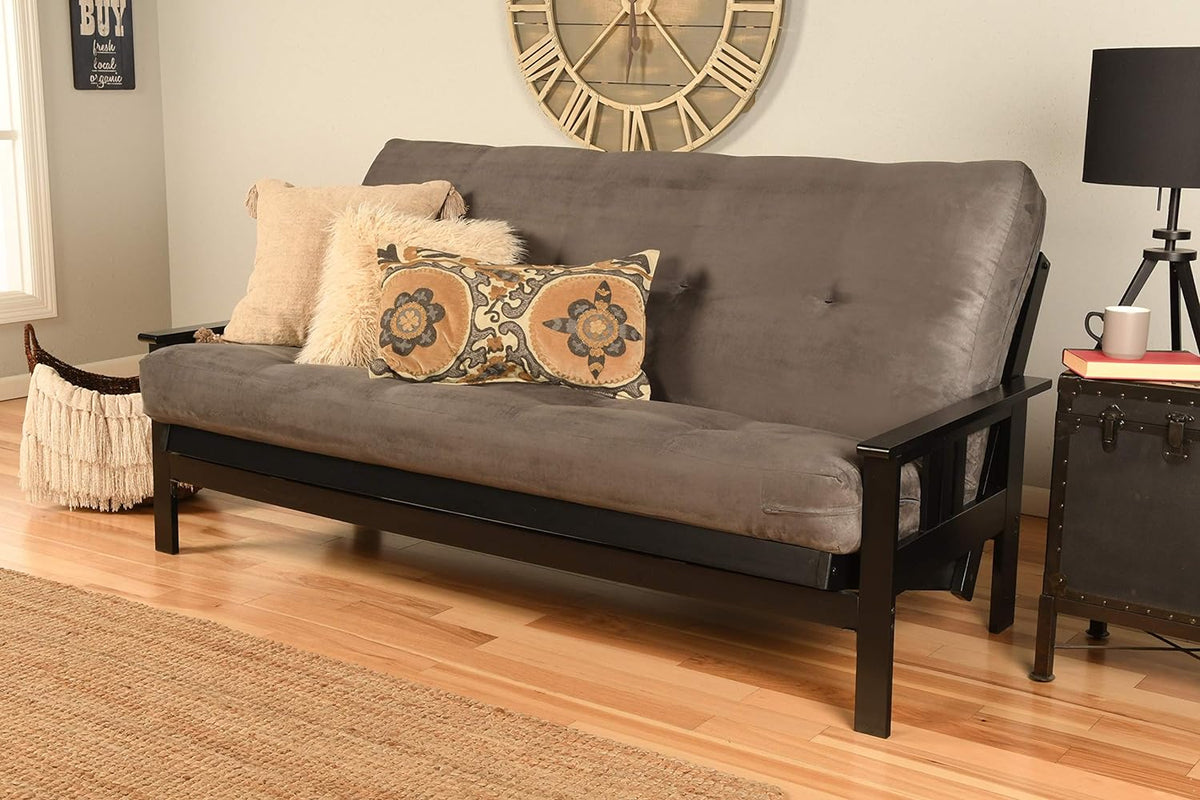 Gray Suede Fabric Futon Mattress D346474
