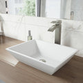 Matte Stone Vessel Bathroom Sink with Brushed Nickel Vessel Faucet H566