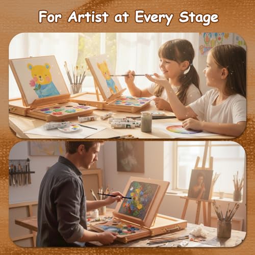 29 Pcs Acrylic Paint Set with Tabletop Easel F833982