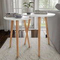 White Set of 2 Nesting End Tables Z367