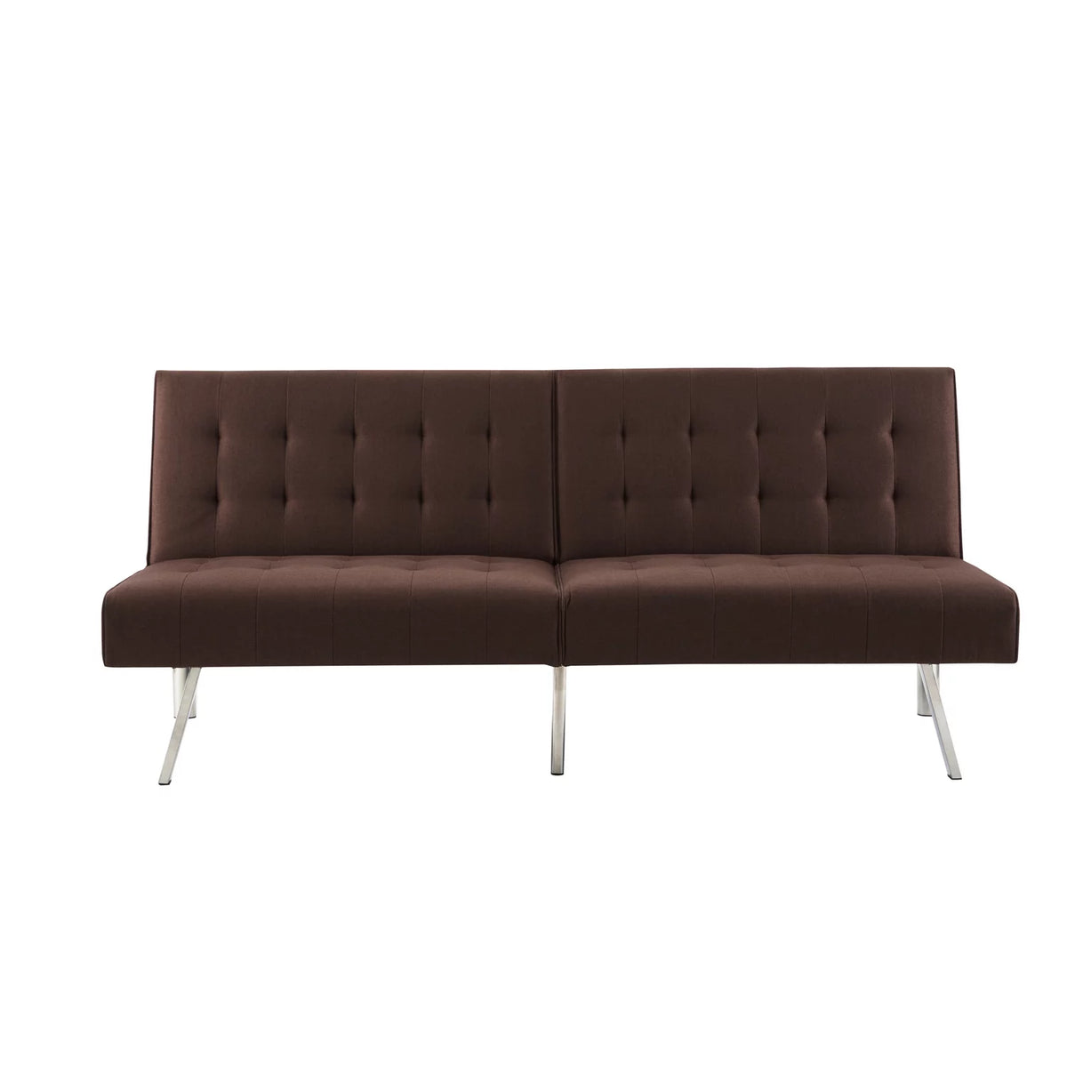Espresso Linen Tufted Split Back Futon Sofa V755