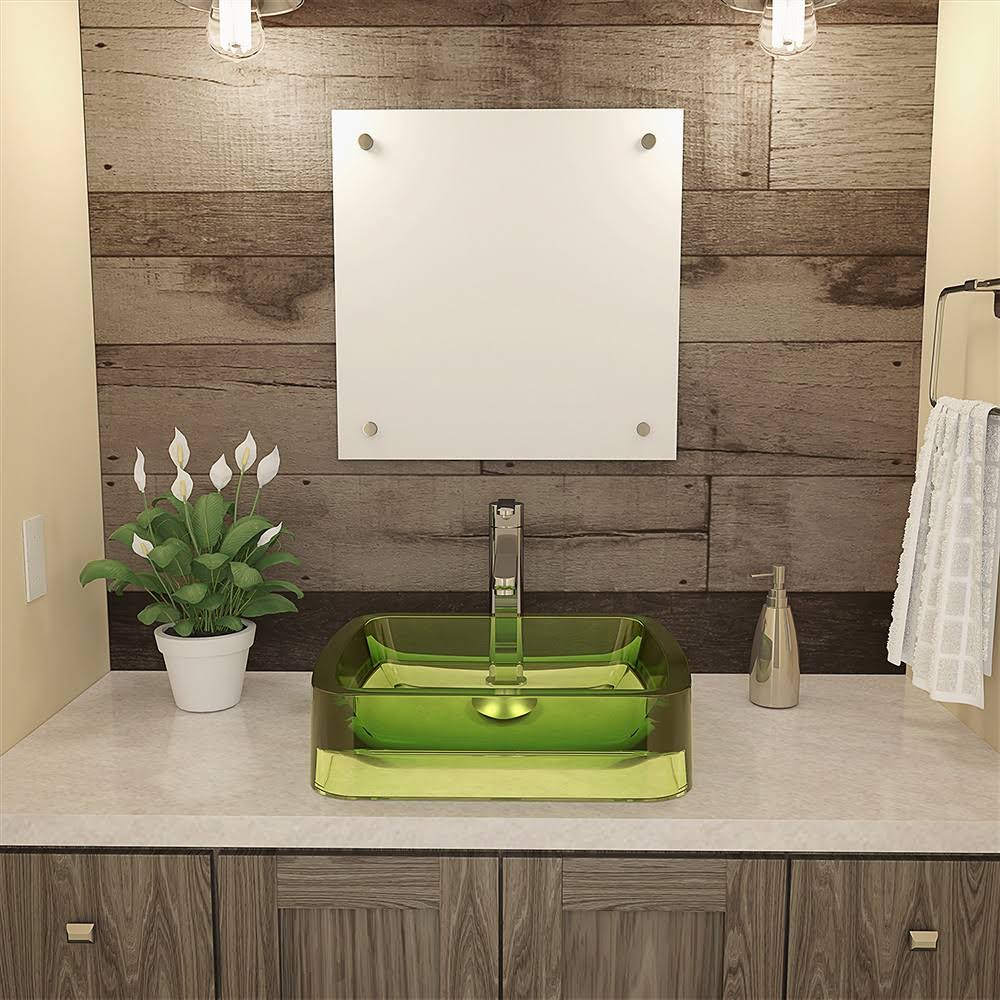 Rectangular Resin Vessel Sink, Shadow P3963