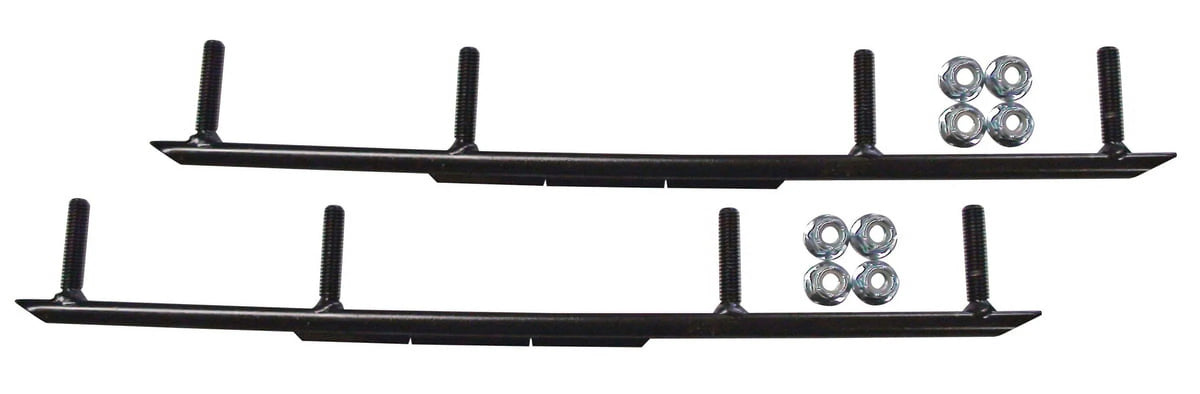 White Razor Snowmobile Skis with 10" Round Bars Complete Kit J960384