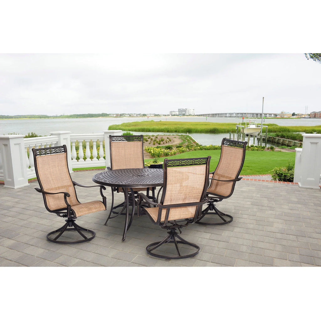 5-Piece Aluminum Outdoor Dining Set with Swivel Rockers W840231