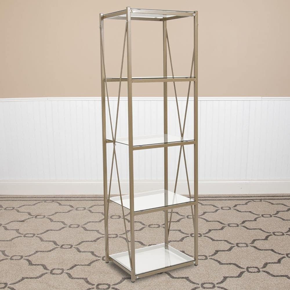 4 Shelf Glass Bookcase S790