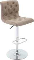 Tufted Swivel Bar Stool with Back, Fabric Upholstered Armless Bar Chair B67475