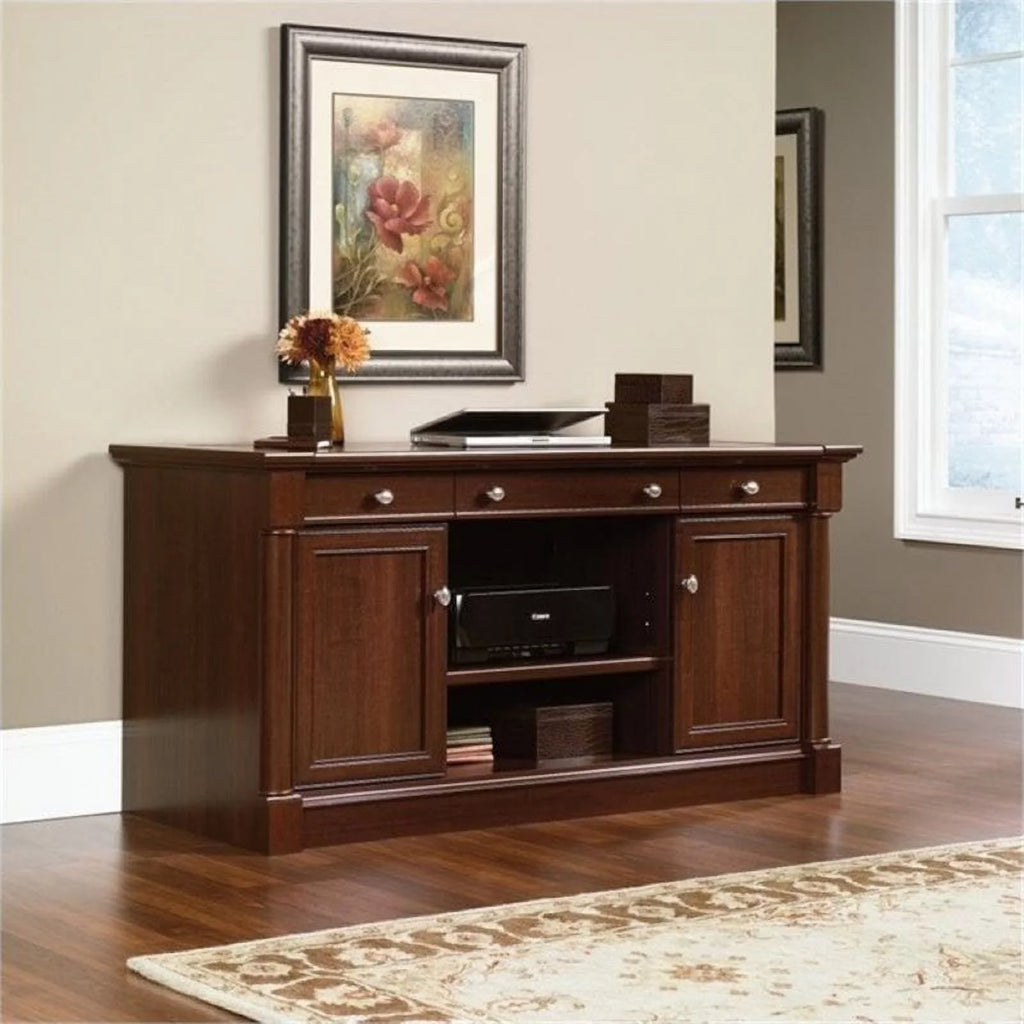 Cherry Credenza Computer Desk with Storage H9800