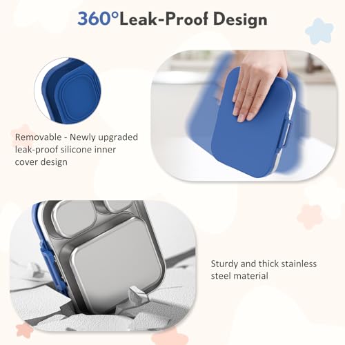 3 Compartment Leak Proof Stainless Steel Bento Box T479412