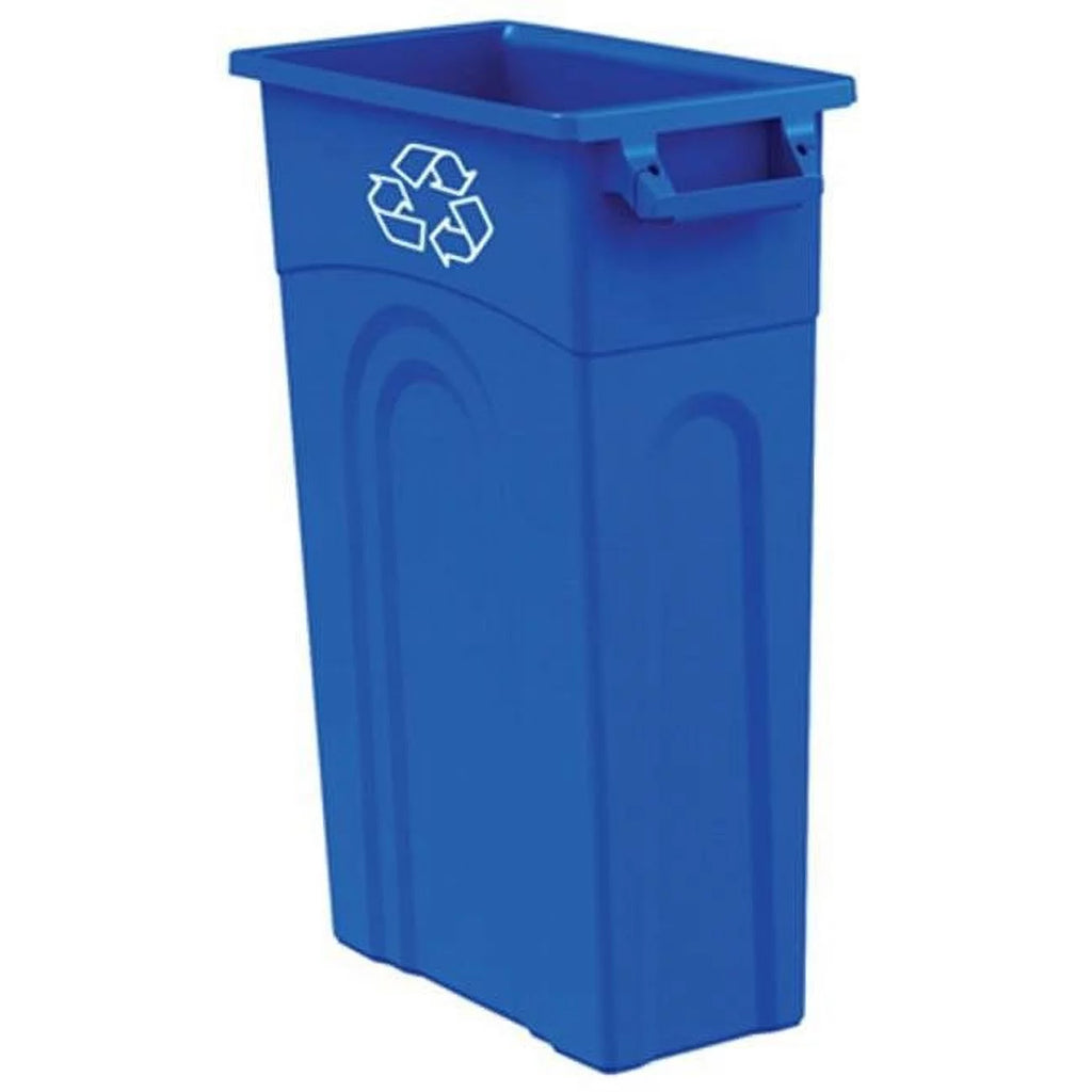 Slim Line Waste Container High Boy Blue 23-Gal E7497