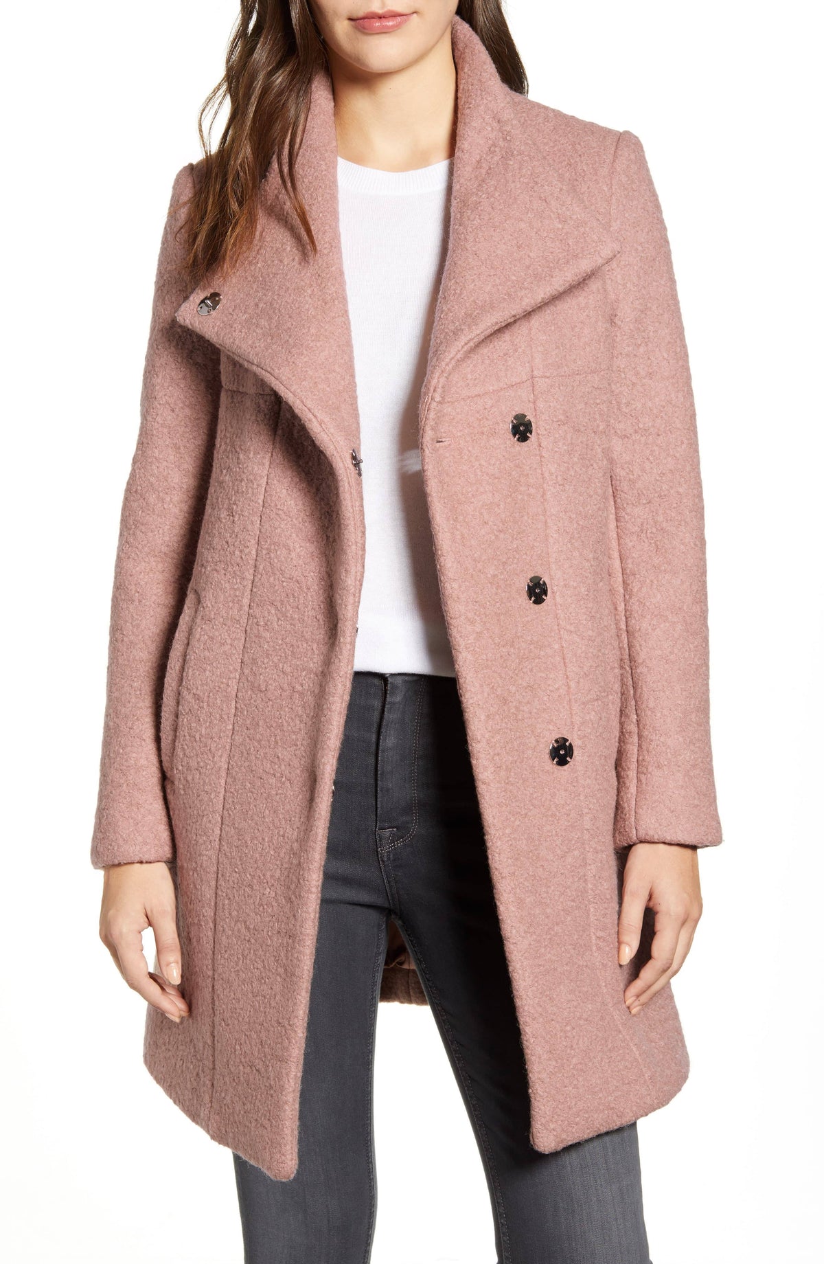 Blush Boucle Walker Coat S3079