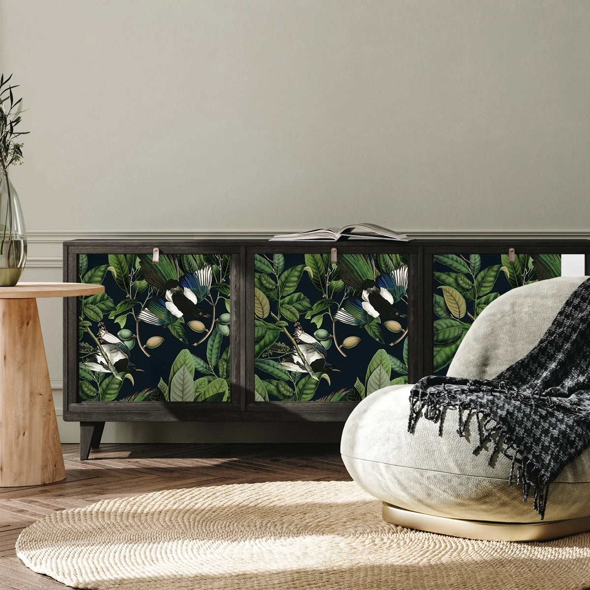 Tropical Jungle Leaf Peel and Stick Wallpaper 17.7''x354'' Removable Self Adhesive Contact Paper M809785