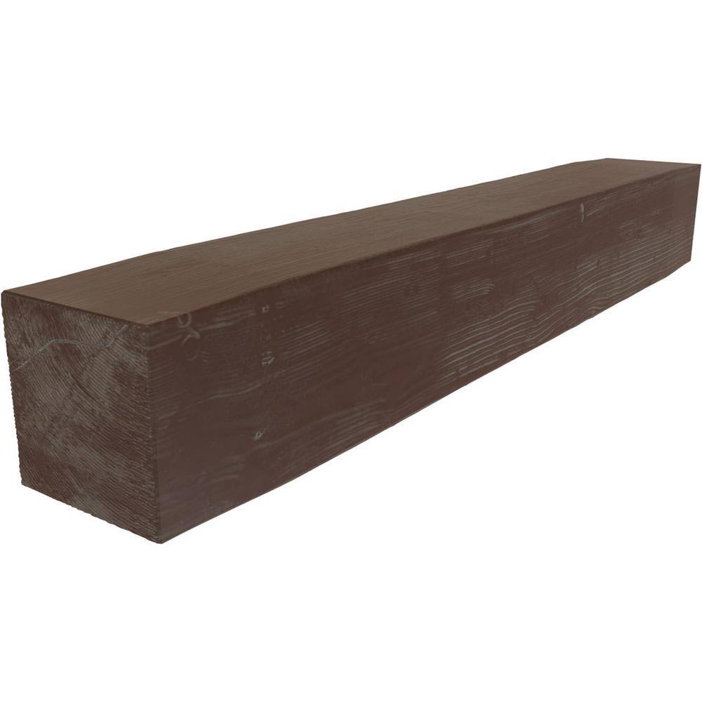 Sandblasted Faux Wood Fireplace Mantel, Aged Pecan P912