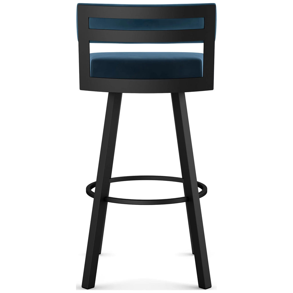 Dark Blue Velvet Swivel Counter Stool C550493