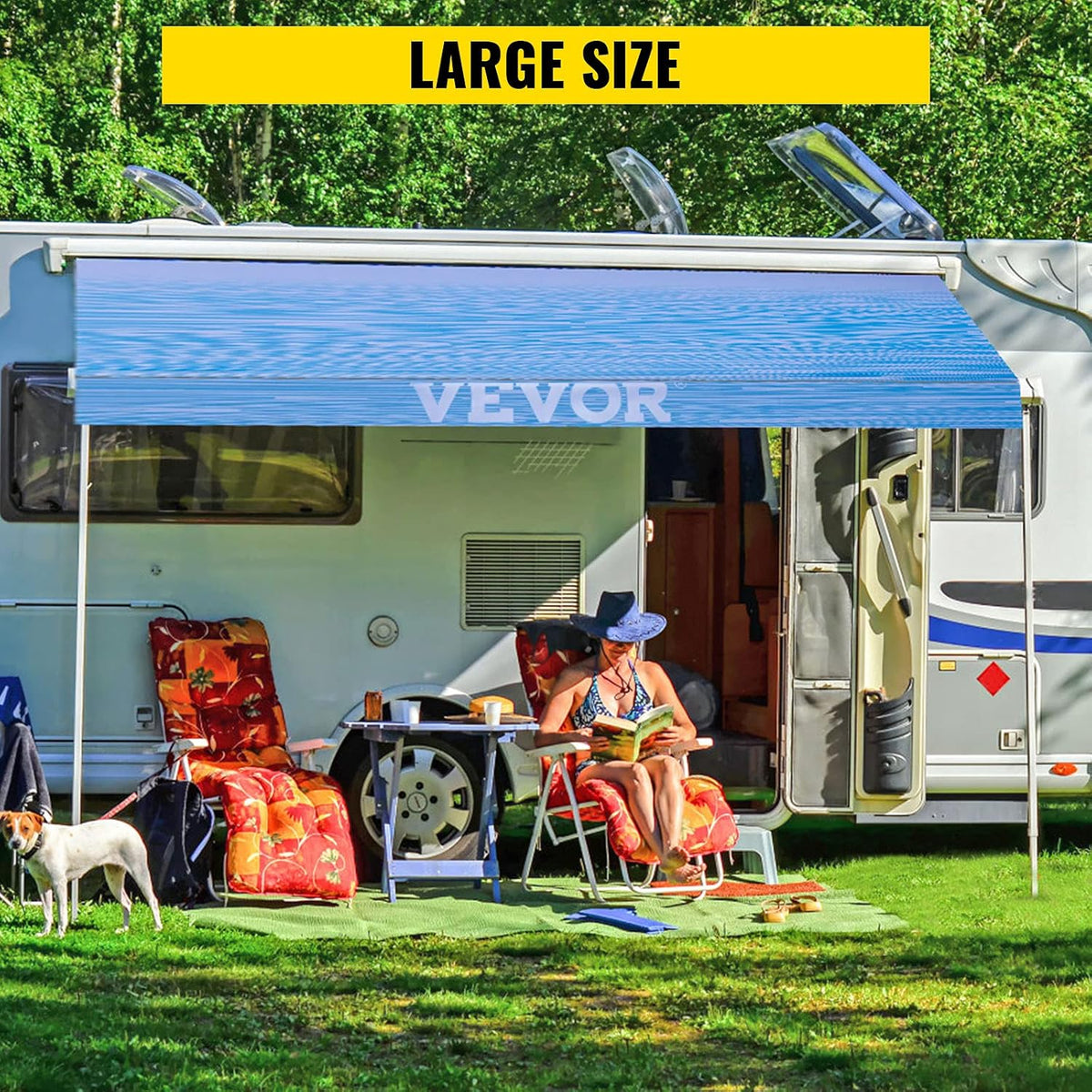 Ocean Blue 15oz Vinyl RV Awning Replacement Canopy F153445