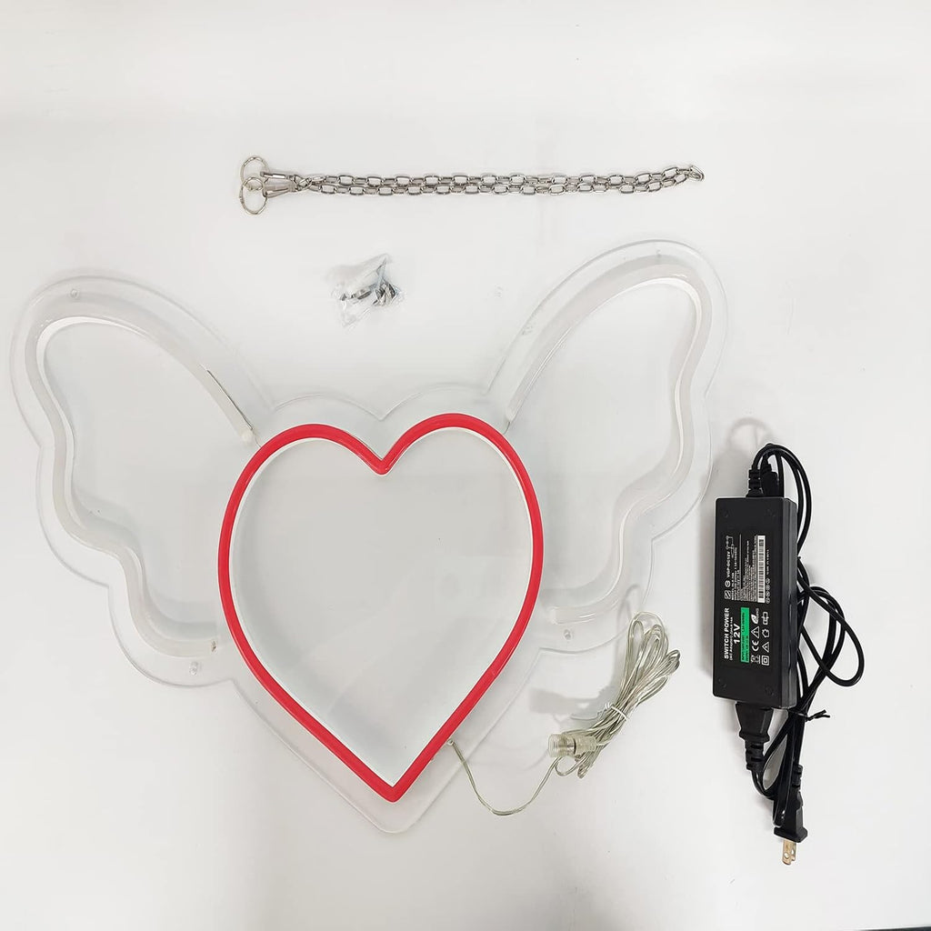 Heart Angel Wings Neon Sign Pack of 2 G4397