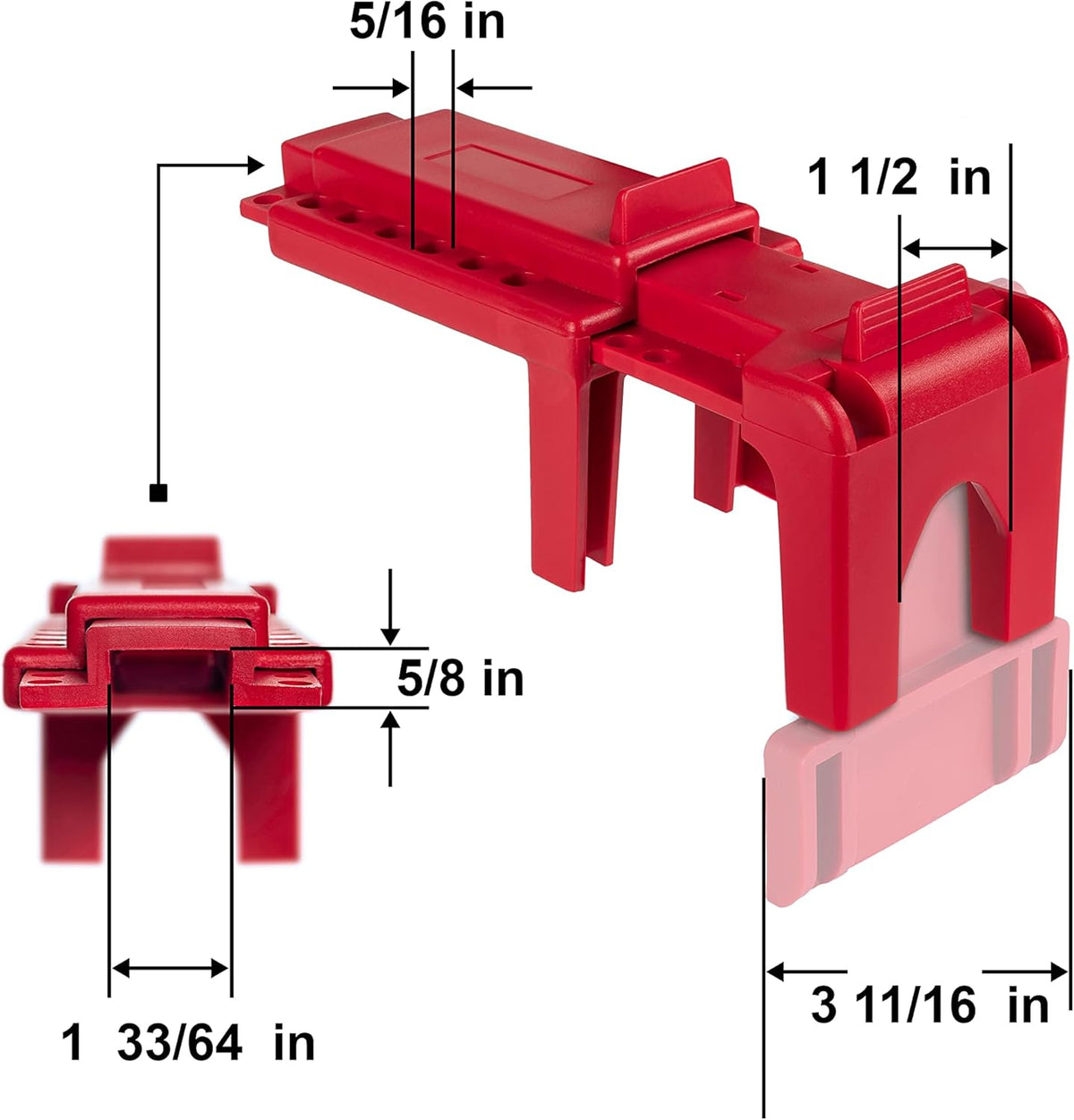 Lockout Tagout Kit with Red Padlocks, Hasps, Safety Lock Out Tags, Pack of 2 J162351