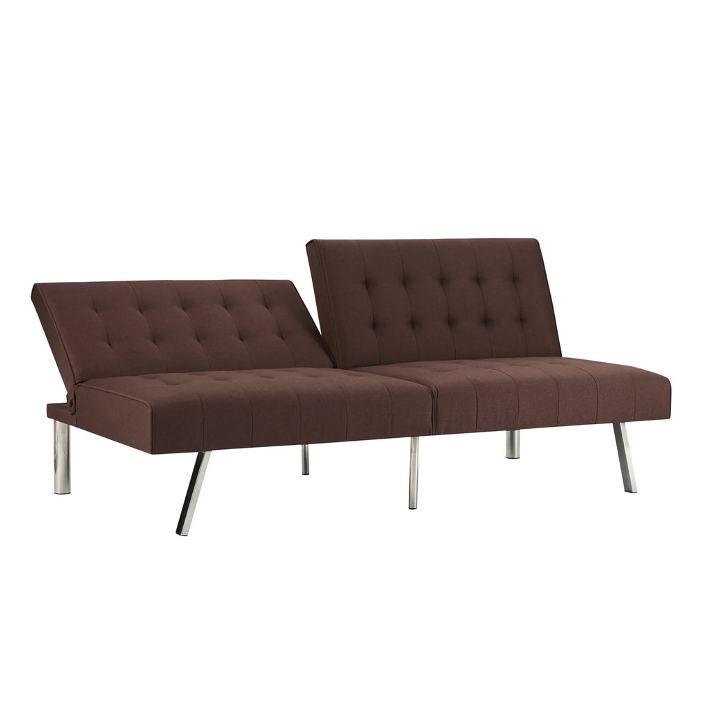 Espresso Linen Tufted Split Back Futon Sofa V755