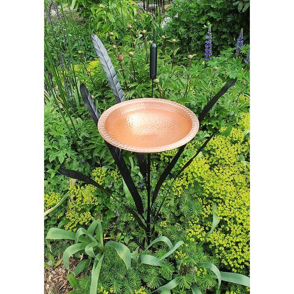 Double Cattail Birdbath K57541