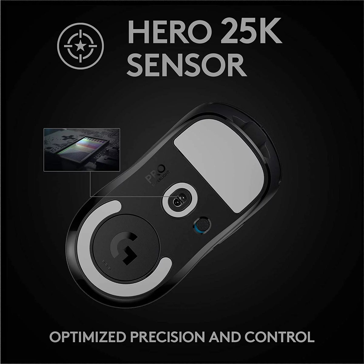 Wireless Gaming Mouse Ultra-Lightweight HERO 25K Sensor Black G1565