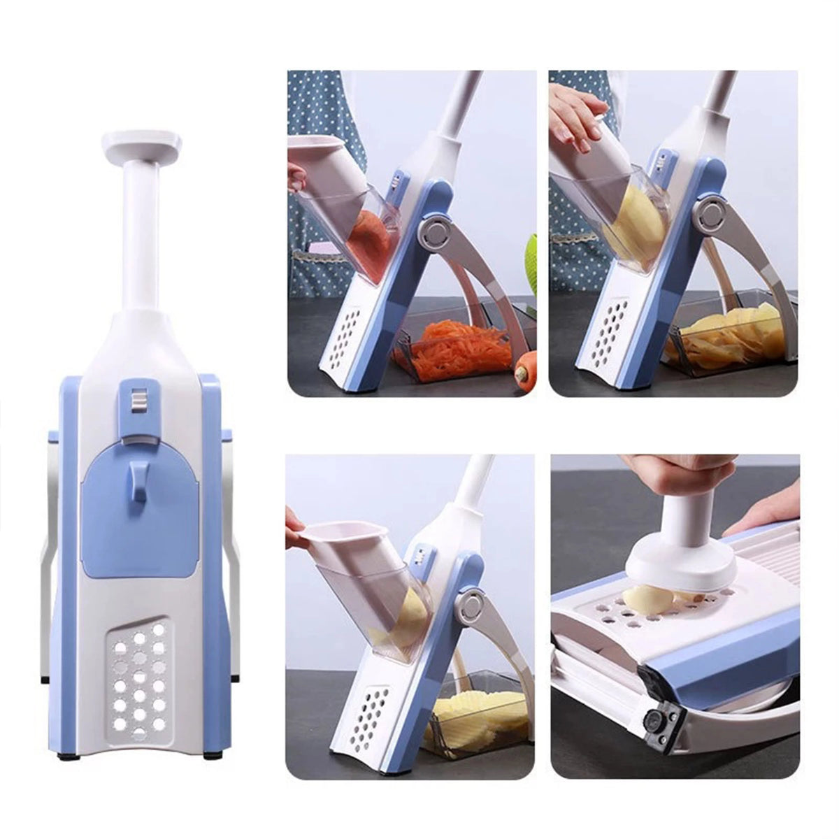 Blue Adjustable Blade Mandoline Vegetable Slicer D233