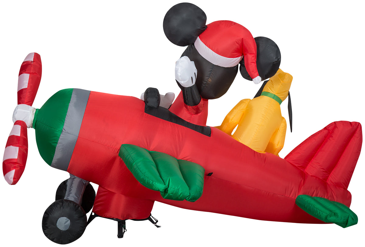 Animated Airblown Inflatable Airplane Scene with LEDs, 4.5 ft Tall N95181