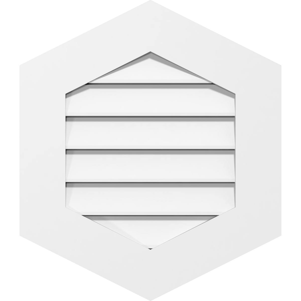 20x22W x 34x22H Vertical Peaked Surface Mount PVC Gable Vent 9/12 Pitch R722125