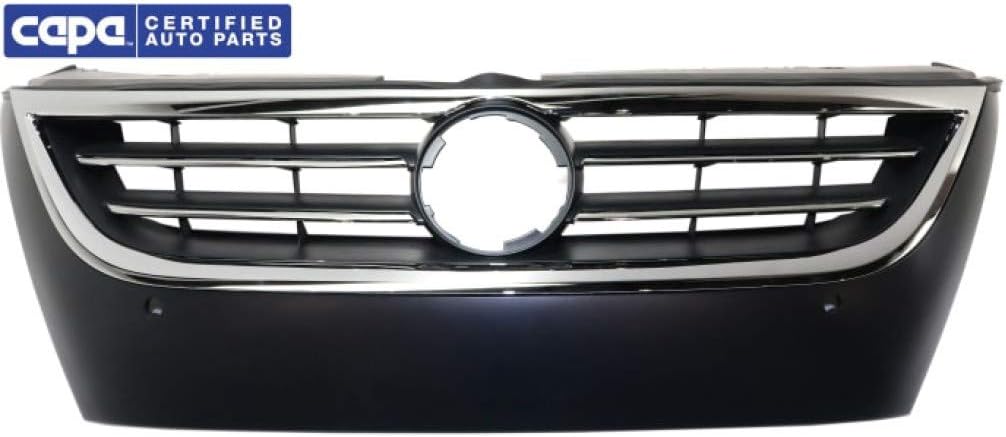 Primed Black Plastic Grille Assembly with Chrome Molding and Distance Sensor Hole X947