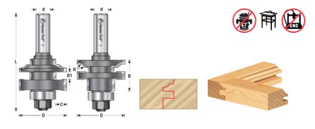 Carbide Tipped 2-Piece Ogee Stile and Rail Set B8874